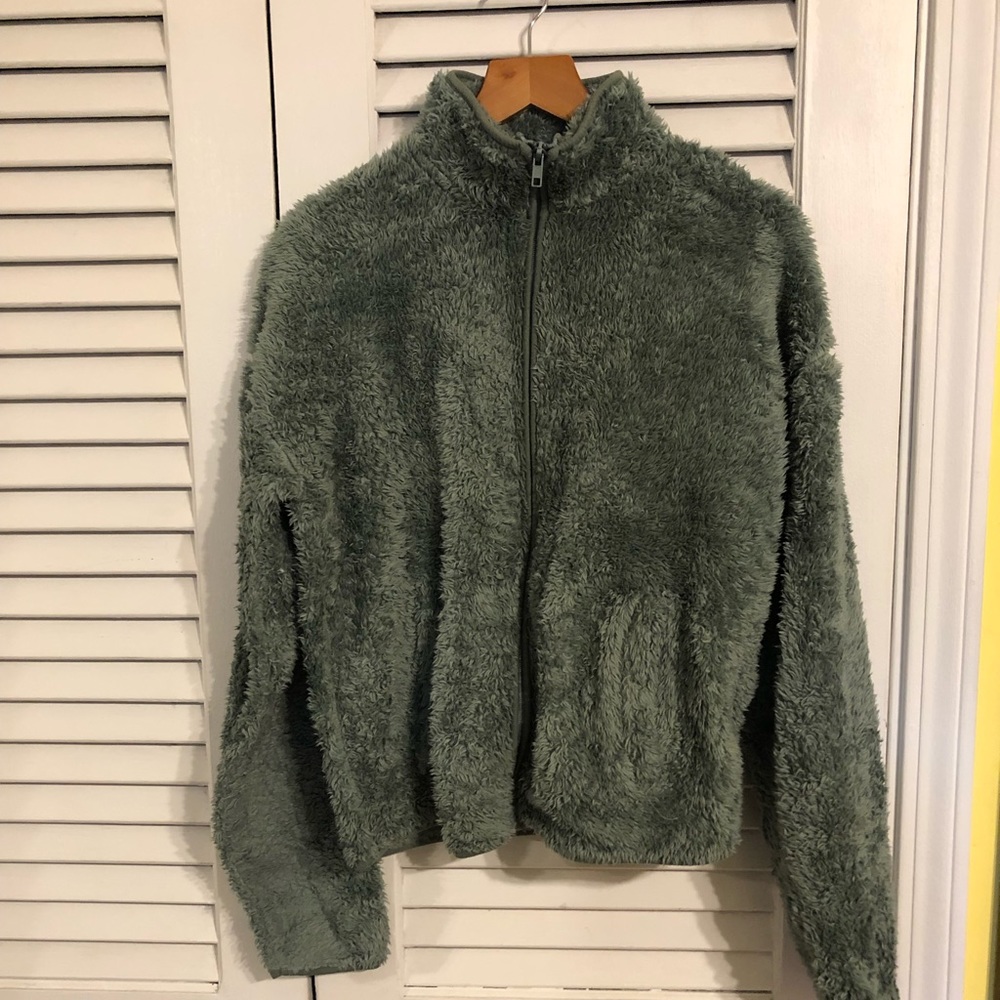 Forever 21 Faux Fur Funnel Jacket Sherpa